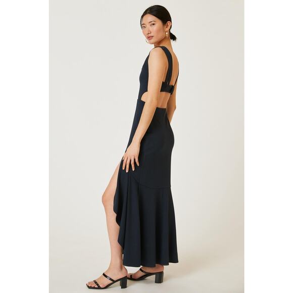 Anthropologie Maeve Open-Back Knit Black Maxi Dress - Large NEW - Picture 4 of 4